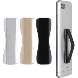 CLM-Tech Smartphone Fingerhalter 3er Set Einhandbedienung, 3 x Handy Halterung, Handygriff selbstklebend, Fingerhalterung Handy Silber Gold Schwarz