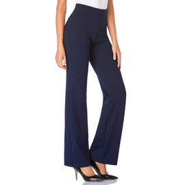 Tapata Women's 28''/30''/32''/34'' High Waist Stretchy Bootcut Dress Pants Tall, Petite, Regular for Office Business Casual Navy Blue,L