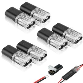 6 PCS Wire Connectors,Electrical Connectors with Locking Buckle,Electrical Wire Connectors，Cable Connector for Cable Two-Wire Butt Connector