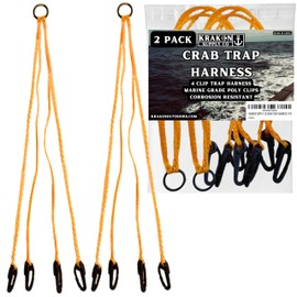 KRAKEN SUPPLY CO 4 Arm Crab Trap Harness Marine Grade Corrosion Resistant Yellow D8mm L68cm Designed in USA (2)