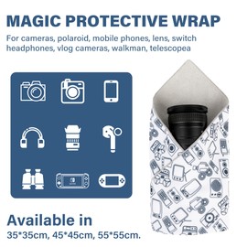 Walking Way Protective Wrap, Self-Adhesive Magic Cloth Camera Wrap, Universal Storage Cloth, Anti-Scratch, Dustproof, Washable Lens Pouch for DSLR, Smartphones, Laptops, Cosmetic, Household Items