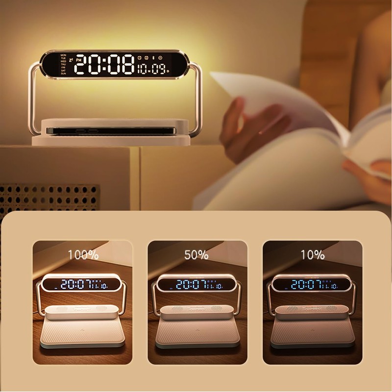4-in-1 Multifunction Mobile Wireless Charger with Colorful Night Lights, Bluetooth