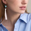 Leather Boho Tassels Earrrings Turquoise Earrings Retro Long Leather Earrings