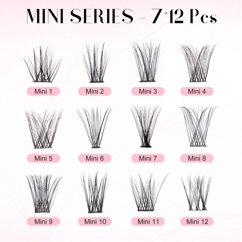 ALLOVE Eyelash Clusters Individual Eyelashes D Curls 14mm 84 Pieces