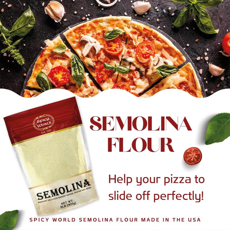 Spicy World Semolina Flour 2 LB (Pack of 6) -