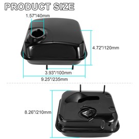 RUTU Gas Fuel Tank Compatible with Predator 212 196cc Coleman CT200U BT200X KT196 Baja Warrior Heat 5.5hp 6.5hp Mb165 Mb200 Mini Bike Go Kart Pit Bike Parts (Upgrade Side Style)