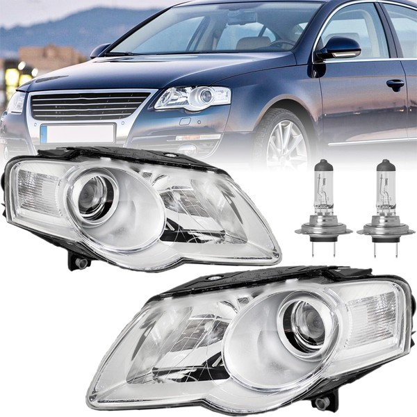 TUSDAR Headlight Assembly Compatible with 2006-2010 VW Passat B6 Sedan