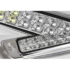 HYPERSPEED 24-LED Tail High Mount Third 3rd Rear Brake Stop Light Lamp Compatible with Dodge 1994 1995 1996 1997 1998 1999 2000 2001 Ram 1500 2500 3500, Car Mods Assembly (Chrome Housing Clear Lens)