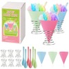 (6-pack) Calvana Reusable Plastic Snow Cone Cups Kit, Includes Leakproof