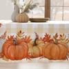 Softalker Autumn Table Cloth Wipe Clean Orange Pumpkin Gingham Tablecloth