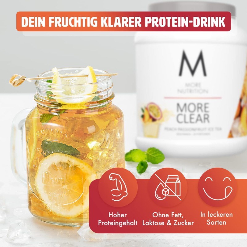 MORE NUTRITION More Clear, Peach Passionfruit Ice Tea, 600 g,