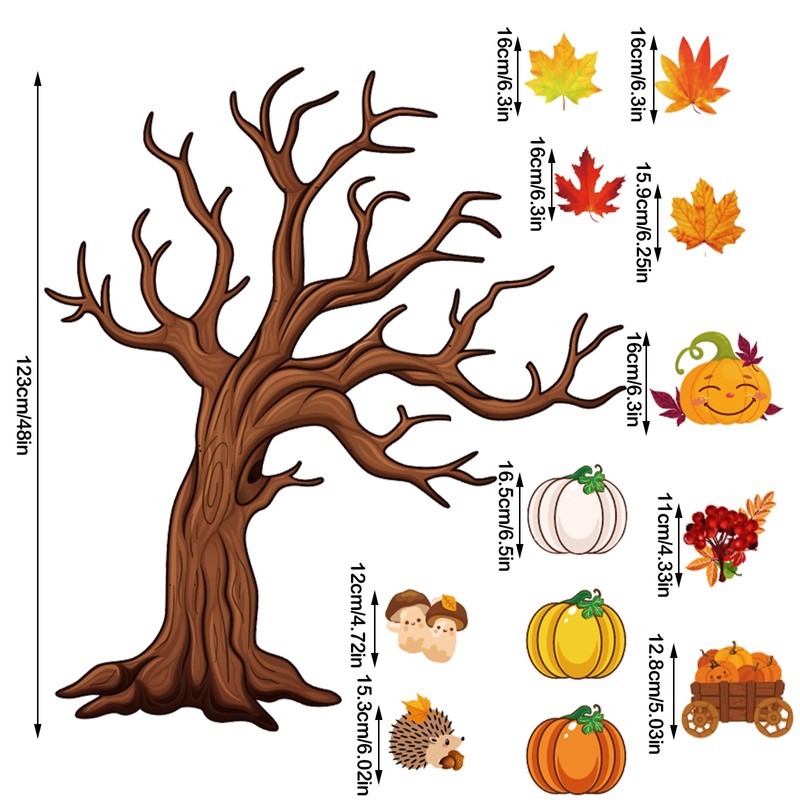 4Ft Big Tree Bulletin Board Set Fall Bulletin Board Decorations