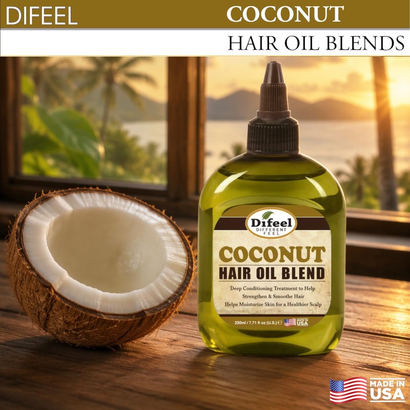 Difeel Coconut Hair Oil Blend 7.1 Ounce ounce