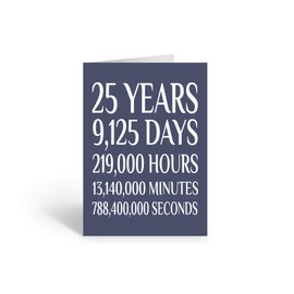 25th Anniversary Card, Birthday Card - Happy 25th Anniversary, Blank