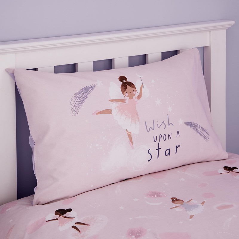 Catherine Lansfield Dancing Fairies Reversible Double Duvet Cover Set with