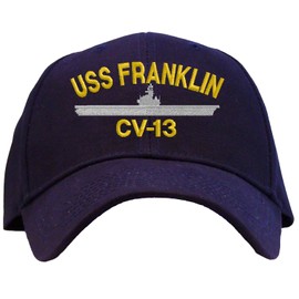 Spiffy Custom Gifts USS Franklin CV-13 Embroidered Pro Sport Baseball Cap Navy