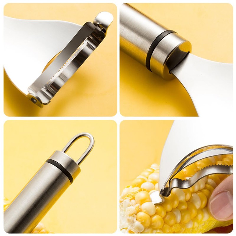 2Pcs Stainless Steel Corn Peeler, Corn Shaver Scraper Corn Thresher
