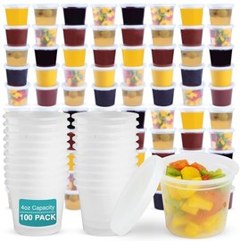 OAKRIDGE PRODUCTS Deluxe Contenedores de almacenamiento de alimentos de 4 onzas diseñados para nevera y congelador (paquete de 100)
