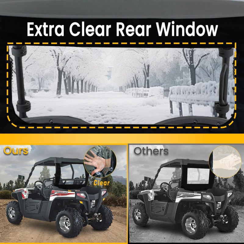 Chikia Hisun Strike 250 UTV Rear Windshield,Small UTV Back Window