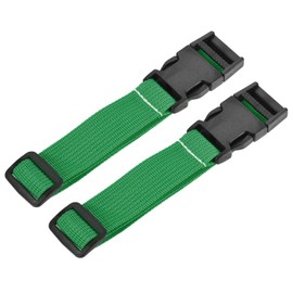 MECCANIXITY Utility Strap with Buckle 1x20 Inch Polyester Quick Release Adjustable Belt for Travel Outdoor Bag Luggage Packing (Green, Pack of 2)