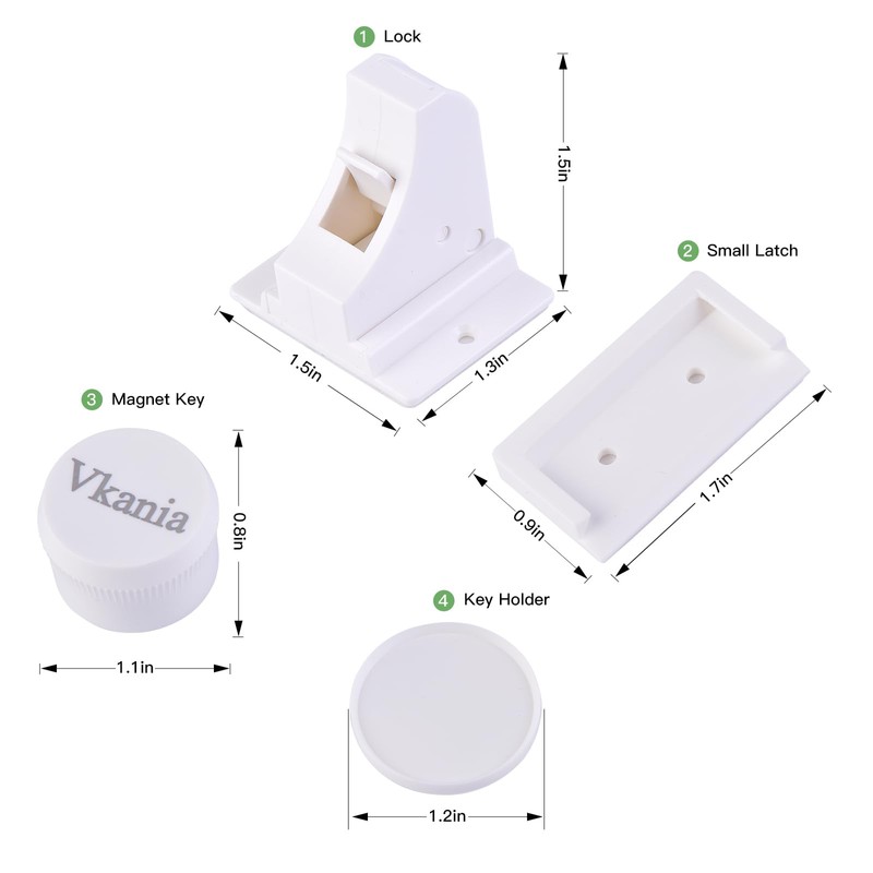 Vkania Magnetic Cabinet Locks Baby Proofing - Baby Safety Latches