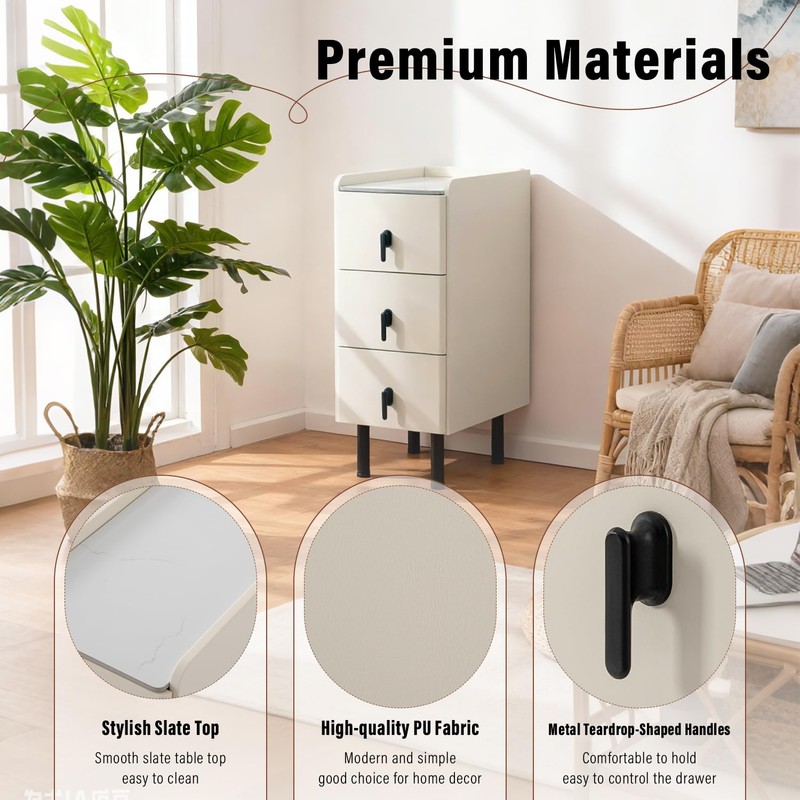 Homcosan Night Stand Small Size 9.84", Modern Minimalist Bedside Table