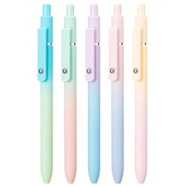 erofa Zennyth Gel Pens, Quick Dry Ink Black Refill Fine Point Premium Rollerball Pen Retractable Rainbow Style Pack of 5