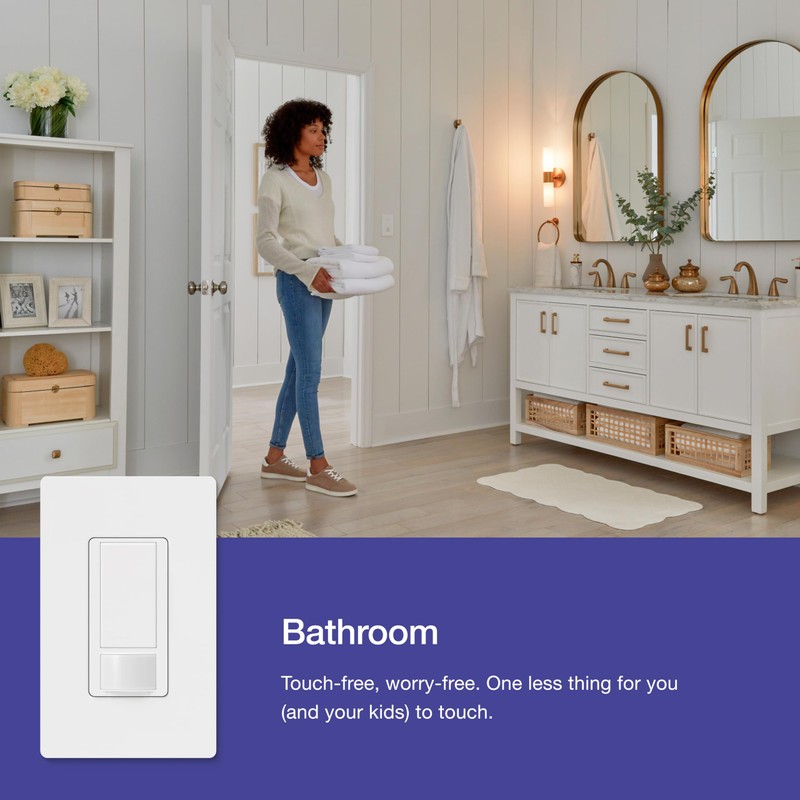 Lutron Maestro Motion Sensor Light Switch Indoor for Bathroom, Garage,