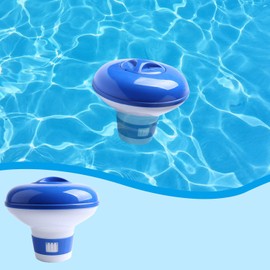 HEIVMIR Pool Chlorine Float Dispenser Cartoon Float Retractable Automatic Disinfection Pool Cleaning Supplies Parts (Blue)