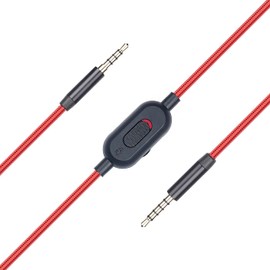 Yaowanguan Replacement Inline Mute Volume Control Cable Compatible with ASTRO A10/A40/A30/A50/A40TR Gaming Headsets,Red 2m/6.6 feet 3.5mm Audio Cable Cord Wire