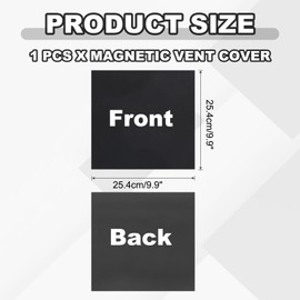 PATIKIL 9.9" x 9.9" Magnetic Vent Cover, Floor Wall Air Registers Cover Magnet Vent Blocker for Home RV HVAC Fireplace Furnace, Black