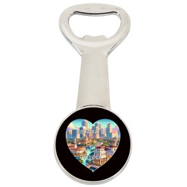 Boca Raton Florida Travel Souvenir Destination Heart Shape Design Magnetic Bottle Opener Single