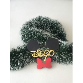 Esfera de Mickey personalizada para árbol de navidad. 12 cm de diámetro, selecciona el paquete de tu preferencia.