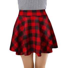 Heynino Womens Elastic Waist Ruffle Skirt Short Summer Pleated Skirts 2R XS