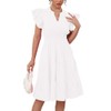 Oppchy Women's Summer Midi Dresses Casual Ruffle Sleeve V-Neck Flowy