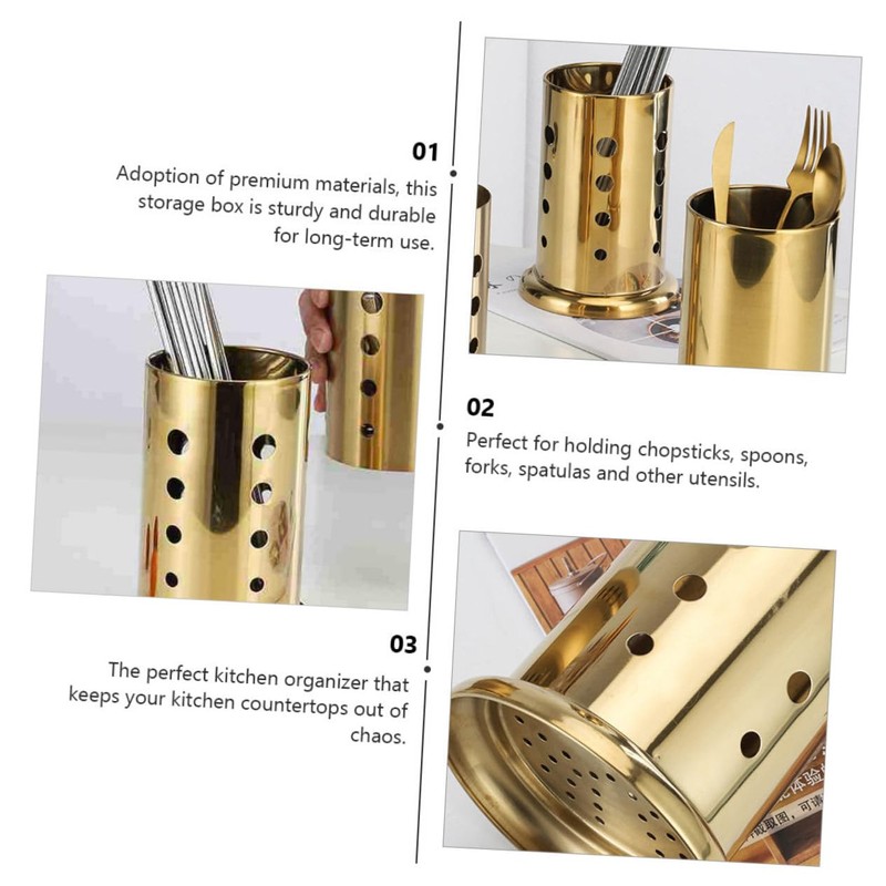 GRIRIW Fork Chopsticks Organizer Stainless Steel Cutlery Drawer Organiser Small