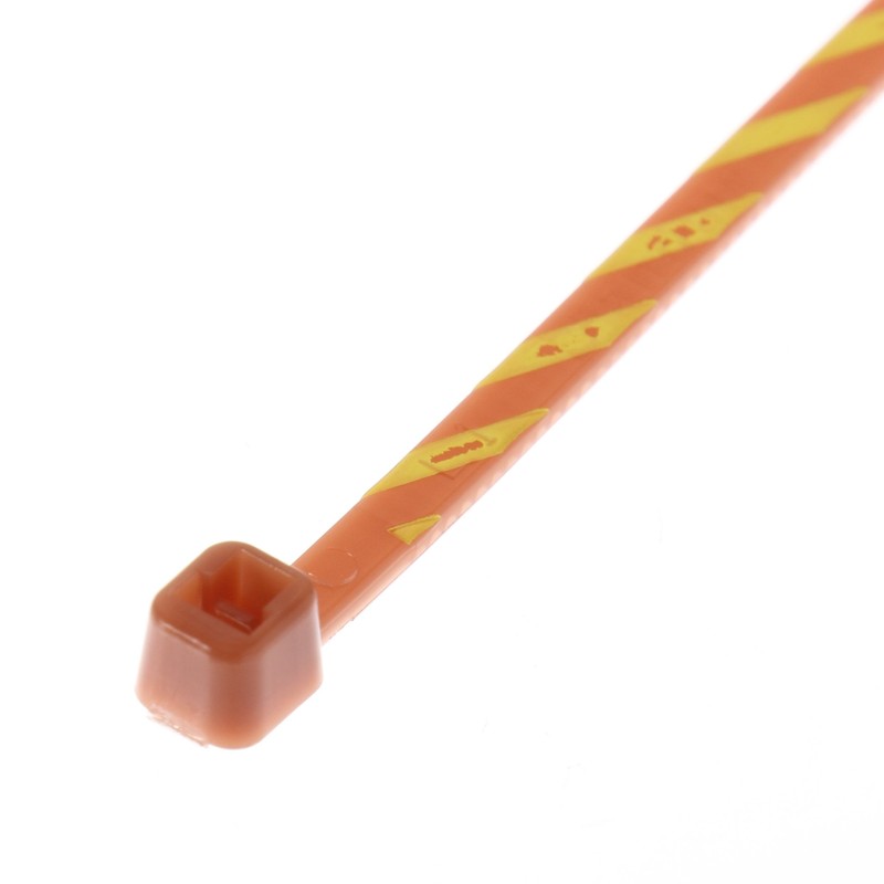 パンドウイット ストライプナイロン結束バンド 茶/黄 幅2.5mm 長さ99mm 50本入り PLT1M-L1-4