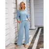 difficort Womens 2 Piece Outfits Short Sleeve Lounge Sets Wide