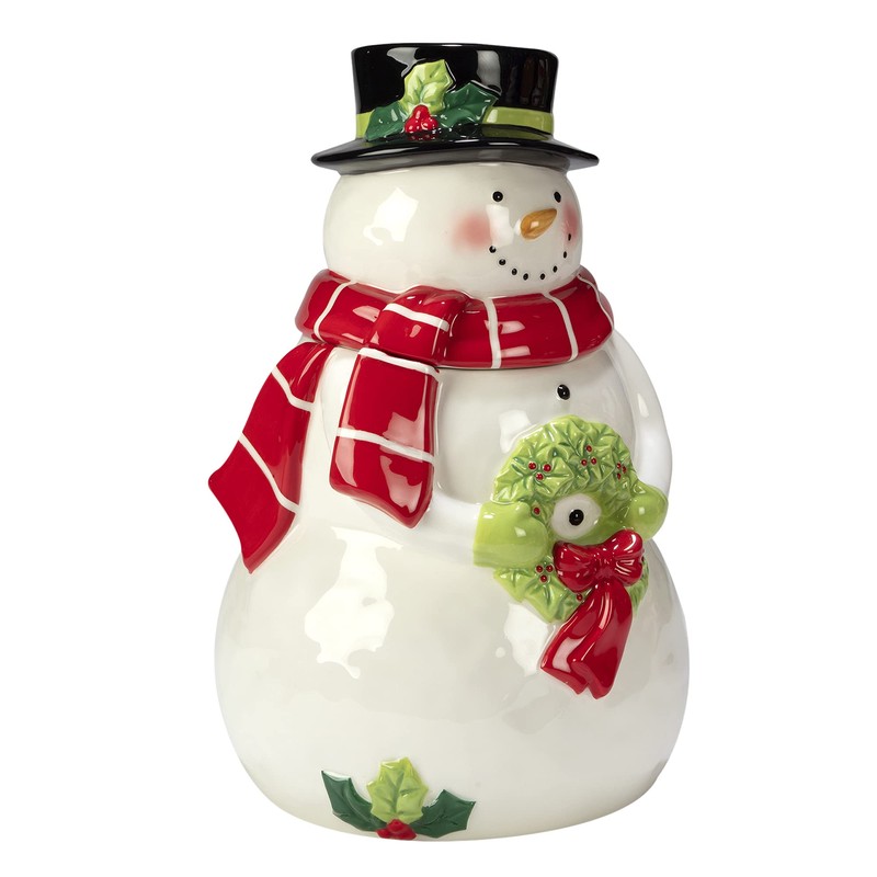 Certified International Holiday Magic Snowman 3-D Cookie Jar, 78 oz.