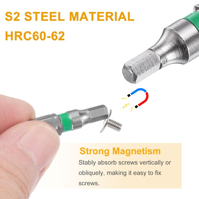 sourcing map 2pcs Hex Screwdriver Bit H3 1/4" Hex Shank