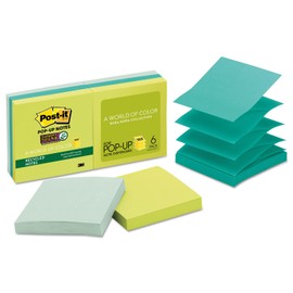 Post-it Pop-up Notes Super Sticky Pop-up Recycled Notes in Tropic Breeze Colors
