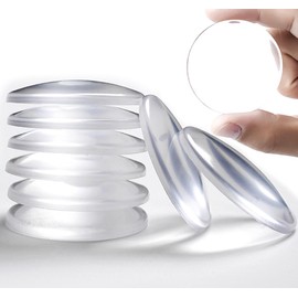 Topes de puerta para pared transparentes (8 unidades, tamaño mediano de 2 pulgadas), protector de pared silencioso para manija de puerta, cojín de esc