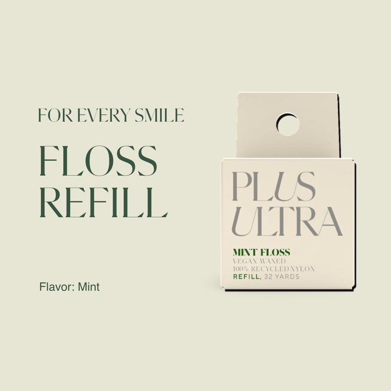 PLUS ULTRA Mint Nylon Dental Floss Refill | Made with