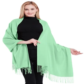 CJ Apparel - Bufanda gruesa de mezcla de algodón con diseño de color sólido, ideal para la cabeza, Cian, Talla única