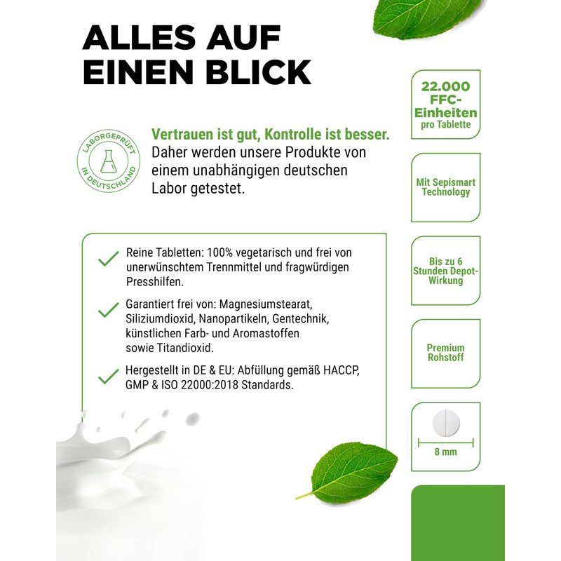 Lactase 22,000 Depot - 365 Tablets with Depot Effect (Sepismart®