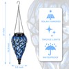 Solar Hanging Lantern Outdoor Lights, Tear-Shaped 15 LEDs Cool White