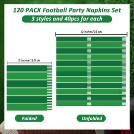 Qyeahkj 120pcs Football Paper Napkins Supplies Disposable Football Birthday Napkins Set Decorations for Events Football Frenzy Game Time Tailgate Sports Party Favors, 3 Design