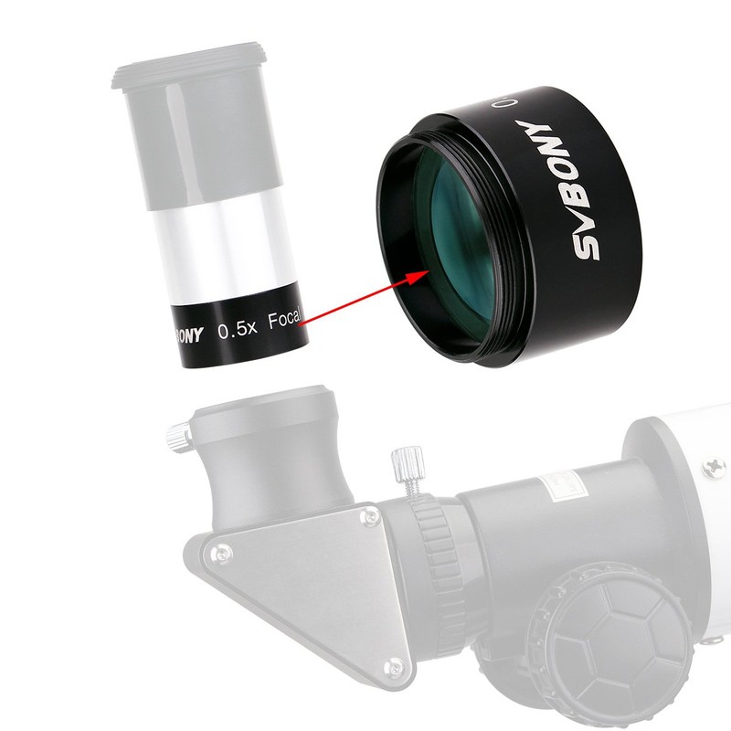 Svbony 1.25 Barlow Lens 0.5X Focal Reducer Metal Apochromatic Barlow