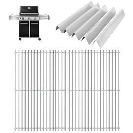 Genesis E310 Grill Grates & 7620 Flavorizer Bars for Weber Genesis 300 Series (2011-2016), Genesis E330 E320 E310 S310 S320 S330 EP/CEP310 EP/CEP320 EP/CEP330 Grill Parts with Front-Mounted Control