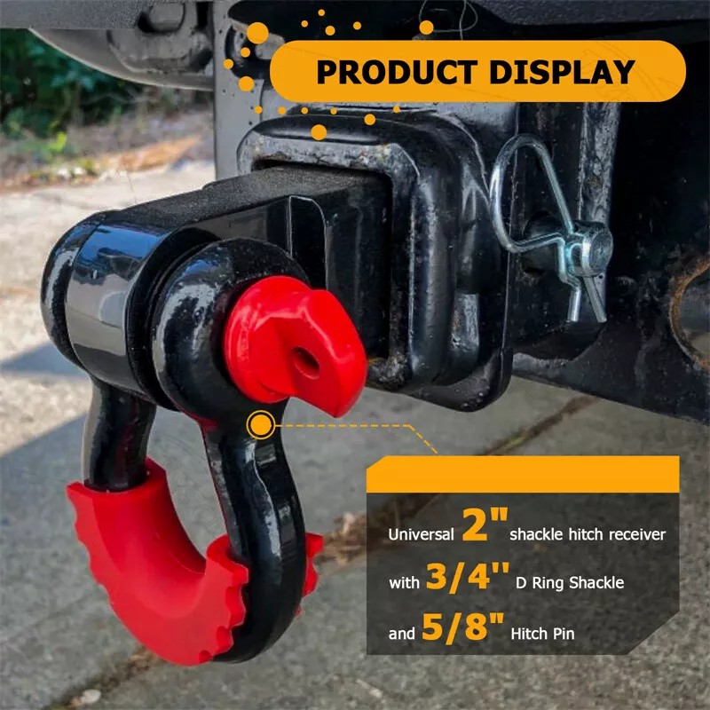 DY 2'' Hitch Receiver & D Ring Shackle For 4WD
